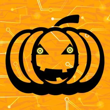 Pumpkin circuit background Stock Illustration