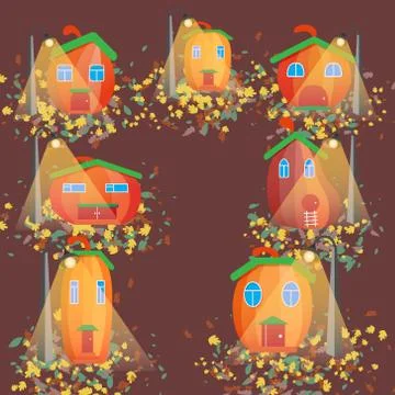 Pumpkin city Stock Illustration