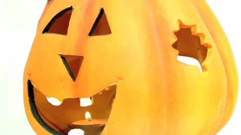 Pumpkin CloseUp on White Stock Footage 8991635