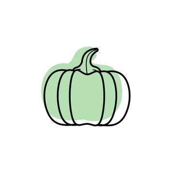 Pumpkin with color shadow vector icon in autumn set Stock Illustration