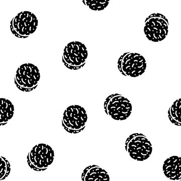 Pumpkin cookies glyph vector seamless pattern Stock Illustration
