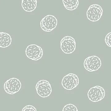 Pumpkin cookies line vector seamless pattern Stock Illustration