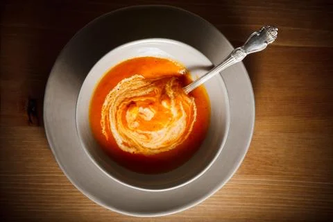 Pumpkin creme soup Stock Photos