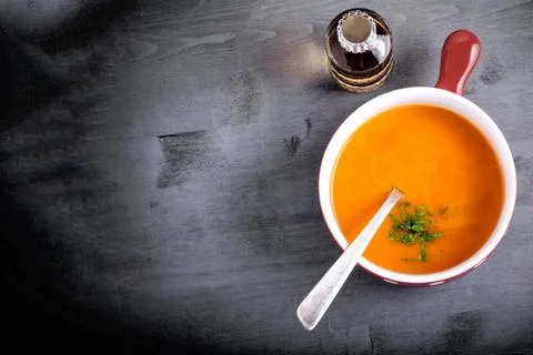 Pumpkin creme soup Stock Photos