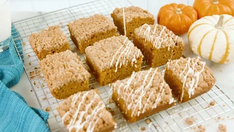 Pumpkin Crumb Cake Stock Footage 219256138
