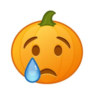 Pumpkin with crying face Large size of Halloween emoji Illustrazione stock