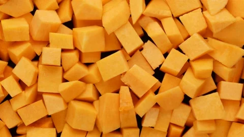 Pumpkin cubes on a black background. Stock-Footage 140725357