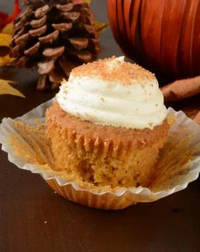Pumpkin cupcake Stock Photos