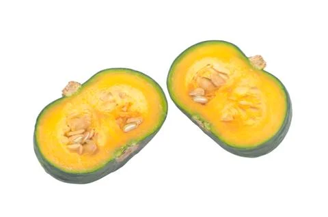 Pumpkin, cut in half Stock Photos