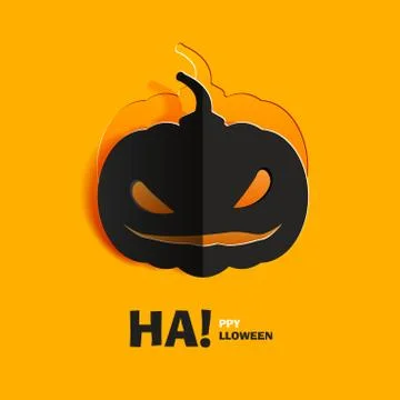 Pumpkin cut out of paper Stock Illustration