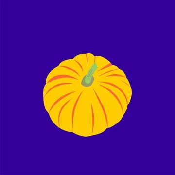 Pumpkin on dark background flat vector illustration Stock Illustration