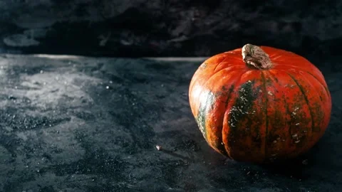 Pumpkin dark gloomy stop motion animation looped background Stock Footage 219318846