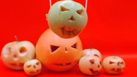 Pumpkin decor for Halloween Stock Footage 344454563