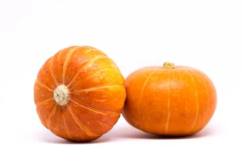 Pumpkin from Different Perspectives Isolated on the White Background Foto stock