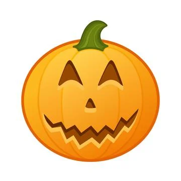 Pumpkin with dire scary face Large size of Halloween emoji Ilustración de archivo
