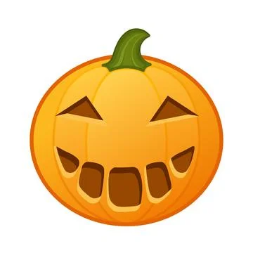 Pumpkin with direful scary face Large size of Halloween emoji Ilustración de archivo