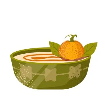Pumpkin dish. Vector set of dishes with fresh ripe pumpkin, jam jar, soup. Stock Illustration