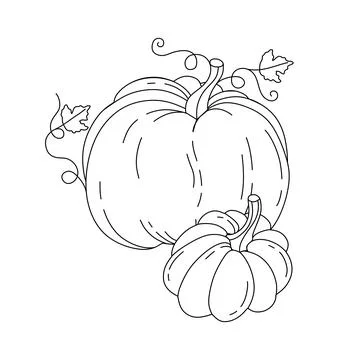 Pumpkin Doodle Vector Illustration Coloring book for Kids Stock Illustration