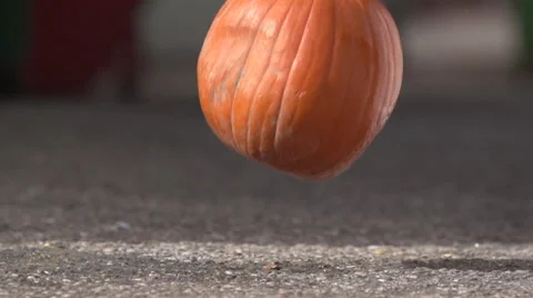 Pumpkin Drop at 480fps Video stock 44266601
