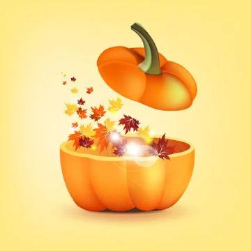 Pumpkin with eaves Stock Illustration
