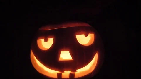 Pumpkin evil in the dark for Halloween Stock Footage 97590775