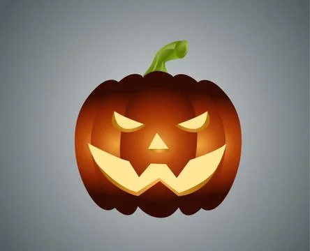 Pumpkin with an evil expression on his face Stock Illustration