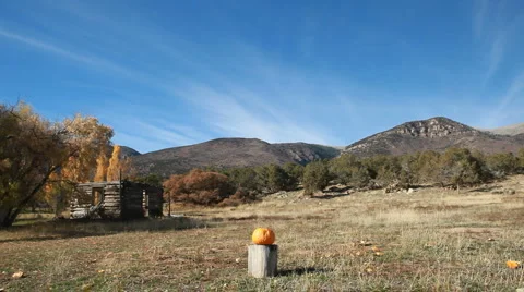 Pumpkin exploded by mountain slow P HD 8085 Video stock 914033