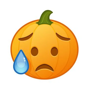 Pumpkin with expression face of disappointment and relief Large size of Hal.. Stock Illustration