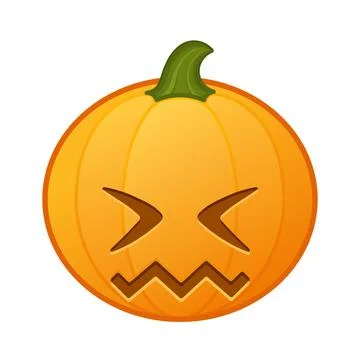 Pumpkin with expression face Large size of Halloween emoji Stock Illustration