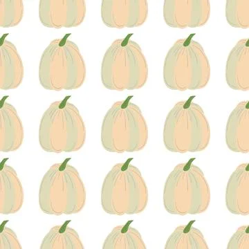 Pumpkin fabric pattern. Autumn seamless pattern. Natural style, suitable for  Illustrazione stock