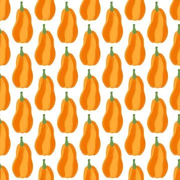 Pumpkin fabric pattern. Autumn seamless pattern. Natural style, suitable for  Illustrazione stock