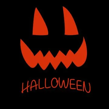 Pumpkin face for Happy Halloween. Pattern isolated black backgro Stock Illustration