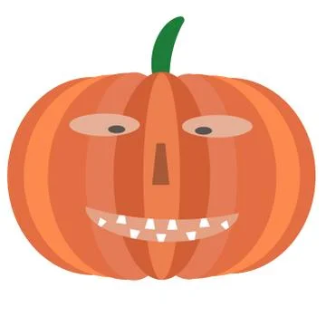 Pumpkin with face Illustration isolated on a withe background Illustrazione stock
