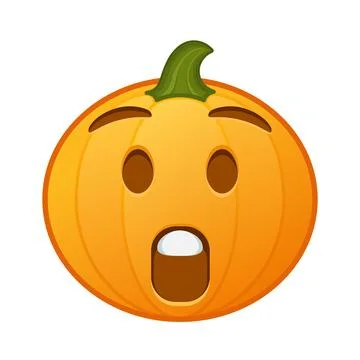 Pumpkin with face with open mouth Large size of Halloween emoji Ilustración de archivo