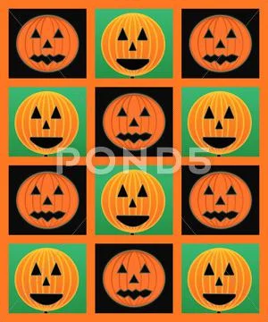 Pumpkin faces Stock Illustration