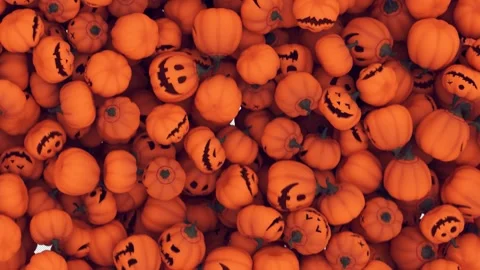 Pumpkin Fall Tansition on Transparent Alpha Stock Footage 345766749