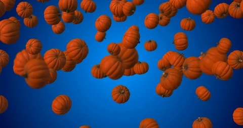 Pumpkin falling blue Video stock 88161726