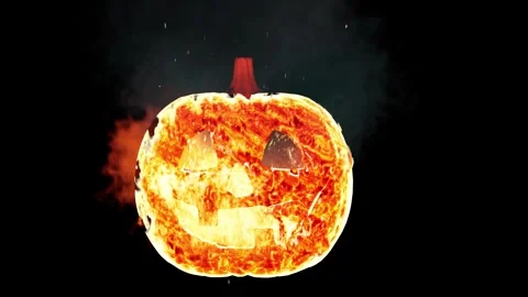 Pumpkin on Fire Stock Footage 248734731