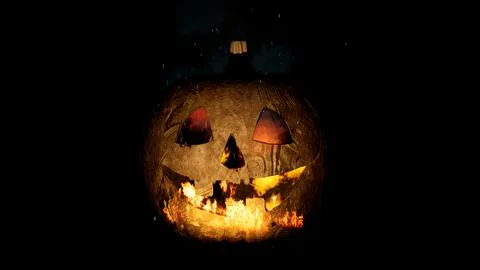 Pumpkin on Fire Stock Illustration