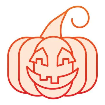 Pumpkin flat icon. Vegetable plant with ghost face. Halloween party vector Stock Illustration