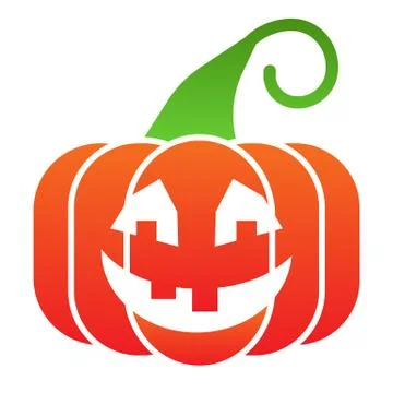 Pumpkin flat icon. Vegetable plant with ghost face. Halloween party vector Stock Illustration