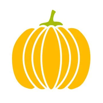 Pumpkin  a flat vector color logo icon for websites, Halloween or Thanksgivin Stock Illustration