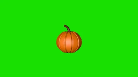 Pumpkin flies in weightlessness on a green background Video stock 165154272