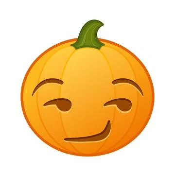 Pumpkin with flirting grinning face Large size of Halloween emoji Ilustración de archivo