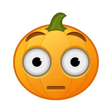 Pumpkin with flushed face Large size of Halloween emoji Ilustración de archivo