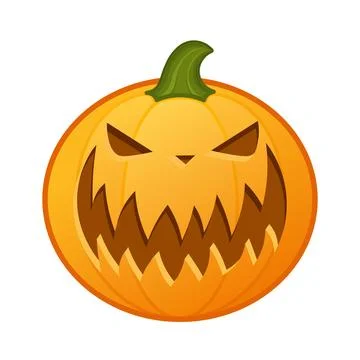 Pumpkin with forbiddingly scary face Large size of Halloween emoji Ilustración de archivo