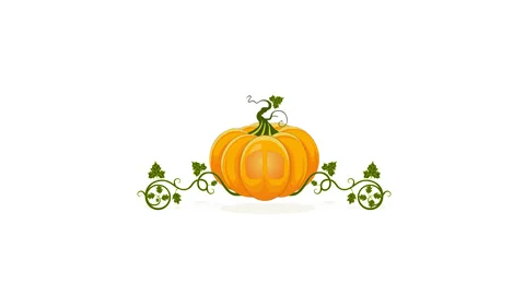 Pumpkin in the form of a carriage with doors Stock Footage 197374856