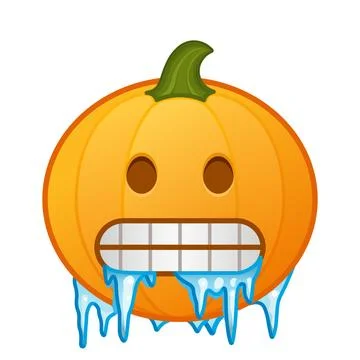 Pumpkin with freezing face Large size of Halloween emoji Ilustración de archivo