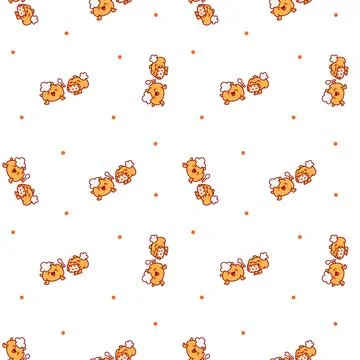 Pumpkin friend seamless pattern set Ilustração Stock