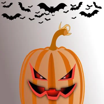 Pumpkin fruit horror background イラスト素材